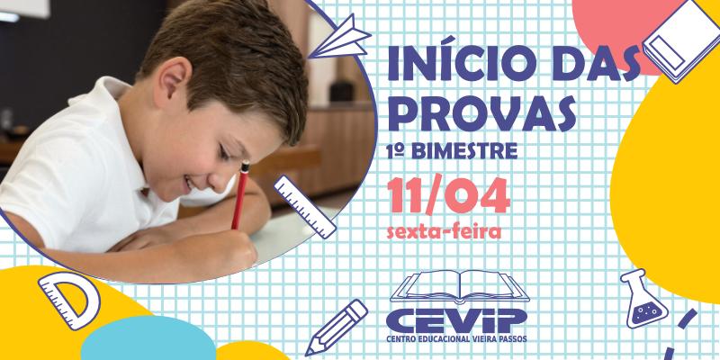 Início das provas 1º bimestre 2025