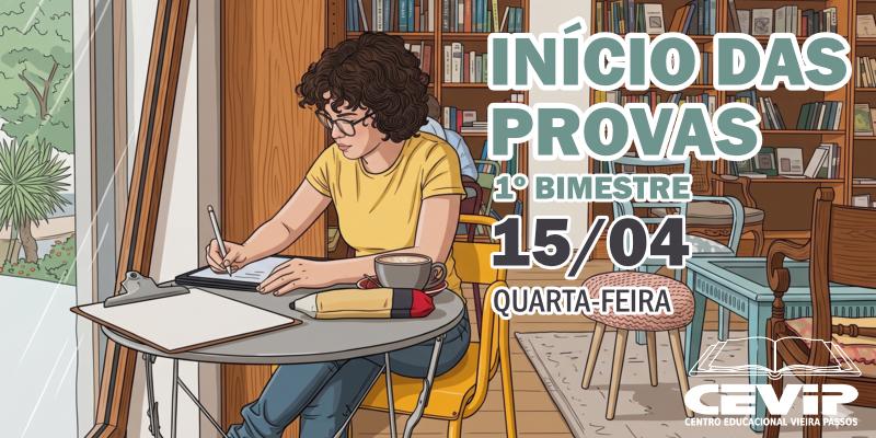 Início das provas 1º bimestre 2026